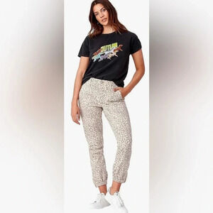 PAIGE Mayslie Animal Ankle Jogger Pants. Tortuous shell cheetah leopard print.